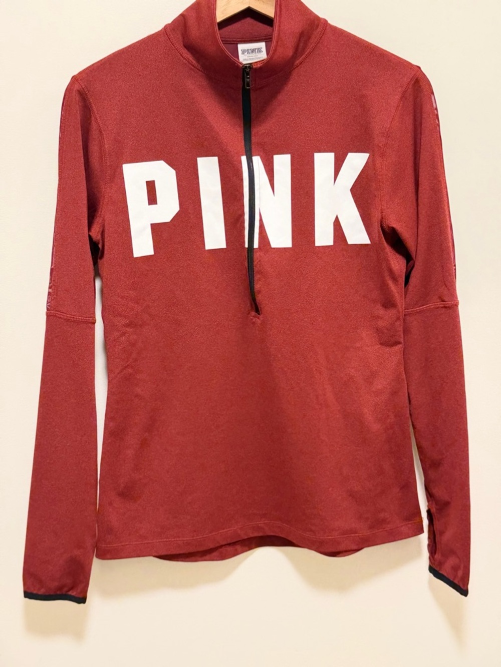 Vintage PINK Half-Zip Pullover, size medium Y2K preppy